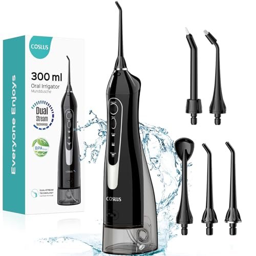 Coslus Water Dental Flosser Teeth Pick: Portable & Powerful Oral Irrigator