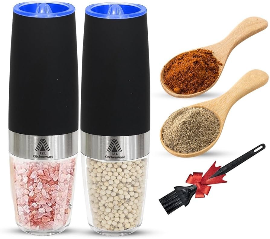 Gravity Electric Pepper And Salt Grinder Set: Effortless Seasoning with LED Light
